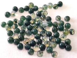 Agate Mousse Naturelle de Qualité Supérieure, Cabochon Rond de 7mm, Qualité Supérieure - Product Image 6