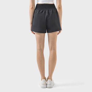 Pantalones cortos de entrenamiento de secado rápido ligeros de cintura alta para mujer, bolsillo lateral personalizado para gimnasio, Yoga, correr, estilo informal, sólido de alta calidad - Product Image 6