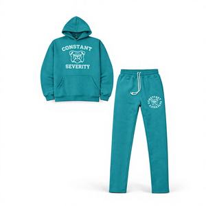 Conjunto Deportivo Personalizado para Hombre, Ecológico, 100% Algodón, con Capucha, Grueso, Transpirable, para Invierno, 460 GSM, Corte Holgado, Informal - Product Image 1