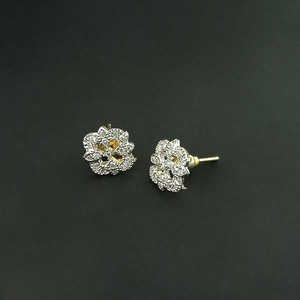 Labono Art AD Boucles d'oreilles en pierre plaqué rhodium Créoles fines FAW0049 - Product Image 1