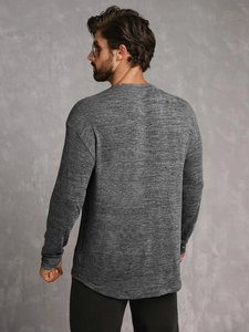 เสื้อยืดแขนยาวแฟชั่นสไตล์ไฮสตรีทใหม่สำหรับผู้ชาย ดีไซน์สวย ใส่สบาย คอกลม พรีเมียม ลำลอง - Product Image 4