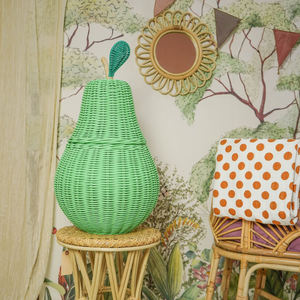 <b>Rattan</b> fruit shape basket natural handwoven pear shaped <b>storage</b> baskets for kids room decoration - Product Image 6