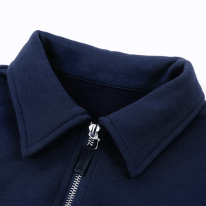 Sweat-shirts zippés 100% coton de haute qualité pour hommes Logo 3D personnalisé imprimé thermique teint uni pour la saison d'hiver - Product Image 3