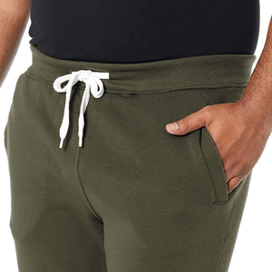 Pantalones Deportivos de Algodón Verde Oliva para Hombre, Cintura Elástica con Cordón, Estilo Casual, Bolsillos Laterales, Peso Medio, para Otoño - Product Image 5