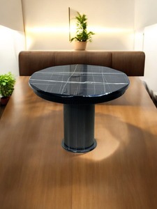 Juego de Mesa de Madera Maciza de Diseño Europeo con 6 Sillas, Muebles Inteligentes para Ahorrar Espacio, Acabado Liso, Cara de Mármol, para Cocina, Hogar, Fábrica - Product Image 3