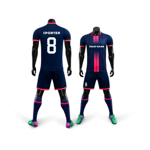 Ensembles d'uniformes de football unisexes, logo personnalisé par sublimation, taille XL, maillot de football pour hommes, shorts, jeunes et adultes, stock, équipe de club - Product Image 5