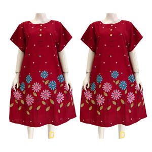 Beau motif floral femmes surdimensionné Daster robe à manches courtes maison salon porter des vêtements de nuit quotidiens à vendre - Product Image 3