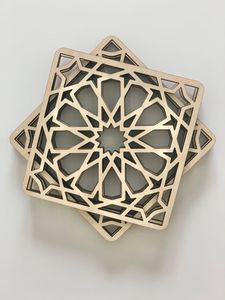 Juego de Posavasos de Metal con Patrón Marroquí, Diseño Geométrico Intrincado Tallado para Mesas de Té y Café, Venta al por Mayor - Product Image 2