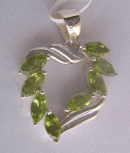 Shah Gems Women's Natural <b>Peridot</b> <b>Pendant</b> in 925 Sterling Silver with Rose Gold Finish Rhodium Plated Charm Jewelry - Product Image 1
