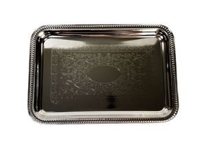 Bandeja de servicio de metal de aluminio de diseño hecho a mano de calidad superior, pieza única a precios muy asequibles - Product Image 2