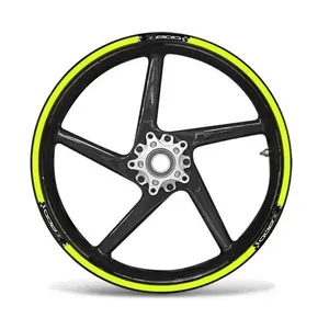 Kit Adesivi Giallo Fluorescente 17'' per Moto Kawasaki Z800, Strisce Adesive Compatibili con Cerchioni Moto - Product Image 1