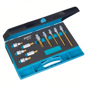 Hazet 10-Piece Short and Long 1/2'' Screwdriver Sockets <b>Set</b> <b>Square</b> XZN Serration Profile Product Category Socket - Product Image 2