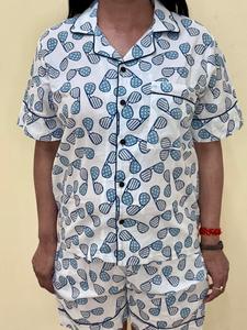 Summer Fall Women's 2-Piece Cotton Printed Breathable Quick Dry Pajama Set with Romantic Style - Product Image 5