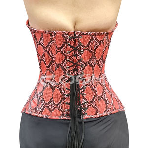 Corsé de PVC con textura de serpiente roja, con varillas de acero, para moldear la cintura, ideal para moda y fiestas. - Product Image 6