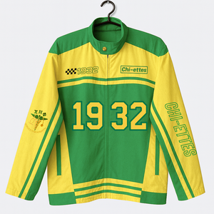 Chi Eta Phi Sorority Racing <b>Jacket</b> With Closure Zipper High Quality Cotton Twill Customized <b>Racer</b> <b>Jacket</b> - Product Image 1