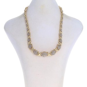 Collier de diamants taille ronde solitaire plaqué or jaune 18 carats pour femmes chaîne à maillons graduée bijoux de mode pour les mariages - Product Image 1