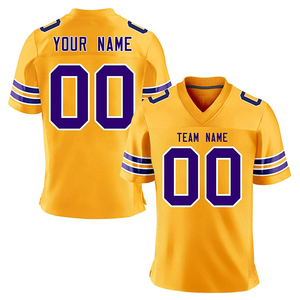 Maillot d'équipe de football américain personnalisable de haute qualité, respirant, à manches courtes, grande taille, séchage rapide, unisexe - Product Image 1