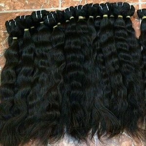 Venta al por mayor de extensiones de cabello Virgen de la India del sur de la máquina de trama de doble dibujado paquetes de cabello humano natural - Product Image 2