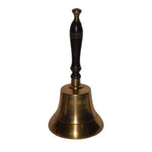 Campana de mano de latón macizo dorado de alta calidad, artículo decorativo para el hogar, mango de madera, fundición de nuevo diseño para servicio de restaurante - Product Image 3