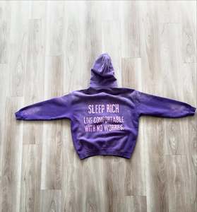 Personnalisé Vintage Délavé Soleil Hoodies Hommes Personnalisé Épais Coton Surdimensionné Impression Logo Distressed Hoodie pour Hommes - Product Image 3