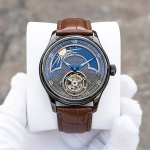Reloj de pulsera para hombre OEM ODM, mecánico, automático, tourbillon, con indicador de día/noche de 24 horas, esfera guilloché de lujo, acero inoxidable. - Product Image 2
