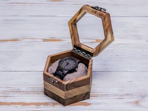 Boîte de support de montre multi-fentes en bois d'acacia manguier écologique de qualité supérieure stockage de cadeaux personnalisé pour l'organisation de la maison des hommes - Product Image 4