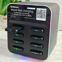 Estación de Alquiler de Baterías Inteligente LED de 8 Ranuras para Baterías de Litio-Polímero con Sistema de Pago POS USB y Solución de Carga Rápida de 45W