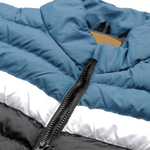 Casual Wear Fashion Standard Outdoor <b>Men</b> Puffer <b>Jacket</b> with <b>Canvas</b> Fabric Stand Collar Front Logo Customizable Features for Sale - Product Image 4