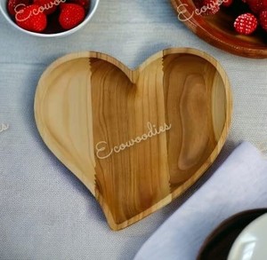 Serving Tray Bamboo Candy Plate Wooden Heart Shape Best Romantic Idea for Everyone You Love Unique and Handmade Wooden <b>Board</b> - Product Image 6