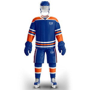Conjunto de uniforme de hockey sobre hielo para hombre de poliéster 100% con pantalones cortos Diseña tu propio logotipo de nombre de equipo solo usado - Product Image 1
