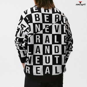 Pulls en tricot à manches longues pour hommes, de qualité supérieure, nouveaux arrivages, anti-rides, tendance, avec logo sur le devant - Product Image 2