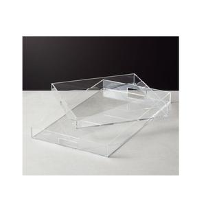 Plateau de service à thé en acrylique transparent pour le stockage des aliments, nouveau style pour la maison, l'hôtel, le service de desserts, les fruits, plateau de qualité supérieure, nouveau design - Product Image 3