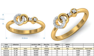 Boho Interlocking <b>Circle</b> Zircon Brass <b>Ring</b> 18k Gold Plated Geometric Modern Wholesale <b>Ring</b> For Women - Product Image 4