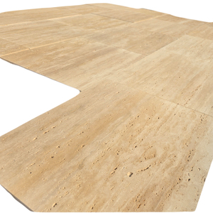 Baldosa de Mármol Travertino Natural, Superficie de Piedra Beige para Pisos de Villas, Hoteles y Apartamentos, Corte Veteado, Sin Relleno, Pulido, Hecho en Turquía - Product Image 1