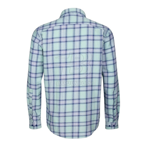 <b>Mens</b> Breathable Cotton <b>Flannel</b> <b>Shirt</b> Kevlar Lining <b>Blue</b> White Navy Plaid Padded Protective Riding Jacket Top - Product Image 3