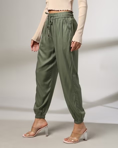 Pantalones Deportivos Casuales de Felpa Francesa de Alta Calidad con Logotipo Personalizado OEM, Bordado, Bolsillo Rojo, Cordón Ajustable, al por Mayor para Mujer - Product Image 5