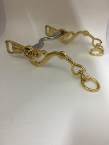 Bocado Occidental Personalizable para Caballo, Bocado de Dragón con Varillas de Acero Inoxidable Cromado y Chapado en Oro para Productos Ecuestres - Product Image 3