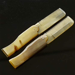 หวีพับได้ทำจากเขาวัวควายธรรมชาติมีสไตล์หวีพกพาสำหรับจัดแต่งทรงผม - Product Image 5