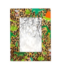 Dinosa Cute 4x6 Picture <b>Frame</b> for Home Bedroom Living Room Leopard Skin Dinosa Wooden <b>Photo</b> <b>Frame</b> for Display Desktop or Wall - Product Image 1