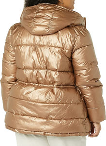 Chaqueta acolchada de burbujas brillante informal para mujer, impermeable, ligera, con estampado suave, talla XS, bordado a prueba de viento, ropa larga para senderismo - Product Image 4