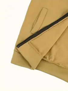 Sweat-shirt élégant à motif uni pour hommes avec fermeture éclair et poche à rabat Pantalon à capuche Style décontracté pour la saison d'automne - Product Image 6