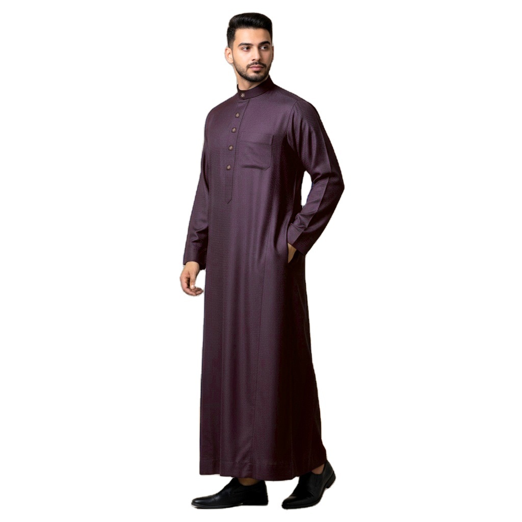 Jubbah Thobe Uomo Al-Daffah Bianco Qualità Alta Taglia 62 (L-XL) Per Eid