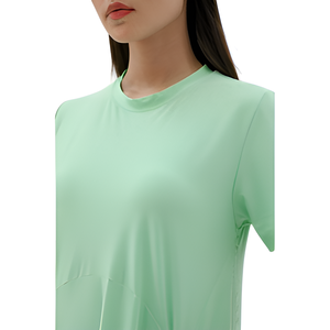 Robe décontractée pour femmes de haute qualité Maxi en polyester à manches courtes confortable avec motif solide sensation de main douce Durable-Chantale - Product Image 4