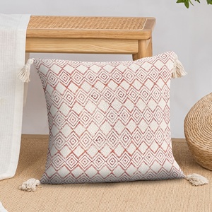 Freeway <b>Pillow</b> Cover Home Decor Geometric Cotton Block Printed Handmade Cushion 100% Cotton Cushion Cover With Unique Style - Product Image 2