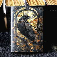 Carnet en cuir classique imprimé Grimoire Corbeau Noir, 400 pages, style Horreur Gothique, pour Sorcellerie, Halloween, Fête des Mères