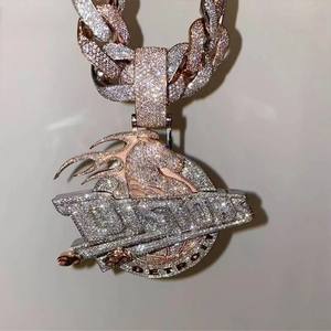 จี้เพชรชุบเงิน ดีไซน์สั่งทำพิเศษ ลายคู่รัก ประดับเพชร VVS ระดับ IGI หรูหรา - Product Image 5