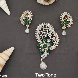Ensemble de pendentifs AD Cz Full Stone Two Tone Polish AD Fancy Style - Product Image 1