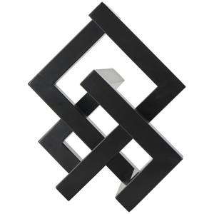 DecMode Sculpture géométrique en forme abstraite en métal noir Art moderne Décoration de table Ornement de salon - Product Image 2