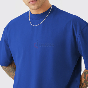 Verano venta al por mayor hombres camiseta de gran tamaño 100% algodón de alta calidad Vintage diseñador Logo moda gota hombro camiseta - Product Image 4