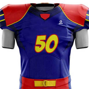 Uniforme de football américain à manches courtes, taille plus, respirant et personnalisable, avec nom et numéro imprimés, tissu 100% polyester - Product Image 5